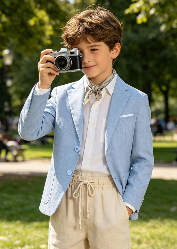 Linen Blazer for Boys Casual Suits Jackets Summer Kids Linen Sport Coats