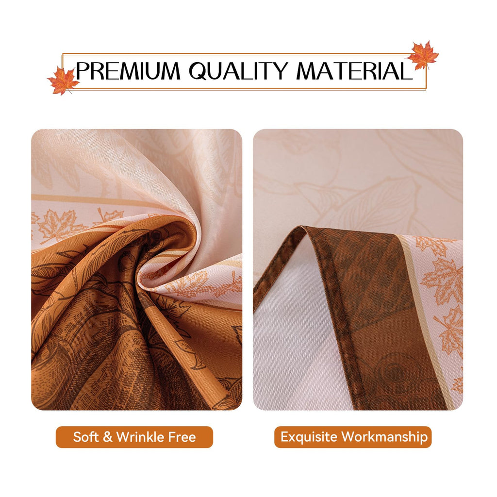 Fall Thanksgiving Rectangle Tablecloth 60 x 120 Inch, Orange