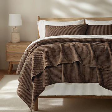 Cotton Coverlet Set King 3 Pieces, Lightweight Soft Ribbed Matelassé Bedspread Quilt Set, Cozy Oversized Quilted