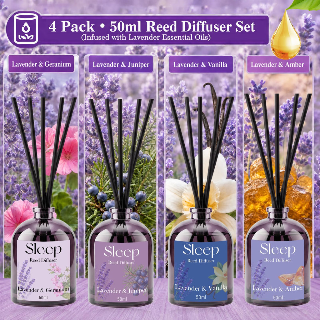 Reed Diffuser Set, Lavender Essential Oil for Sleep, 6.7 FL Oz