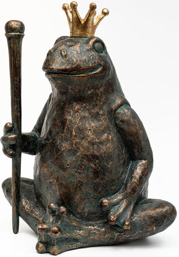 Frog Garden Statue, Yard Decorations Outdoor Decor, Weather-Resistant Animal Figurines & Sculptures, Seated Prince