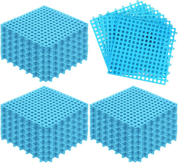 50 Pcs Drainage Mats 11.8'' x 11.8'' Modular Interlocking Floor Drainage Tiles Splicing Pool Floor Mat, Non Slip TPE