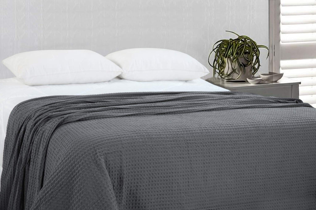 100% Combed Cotton Blanket- King Size Bed Blankets- Warm Soft All Season Breathable Lightweight Summer Blankets