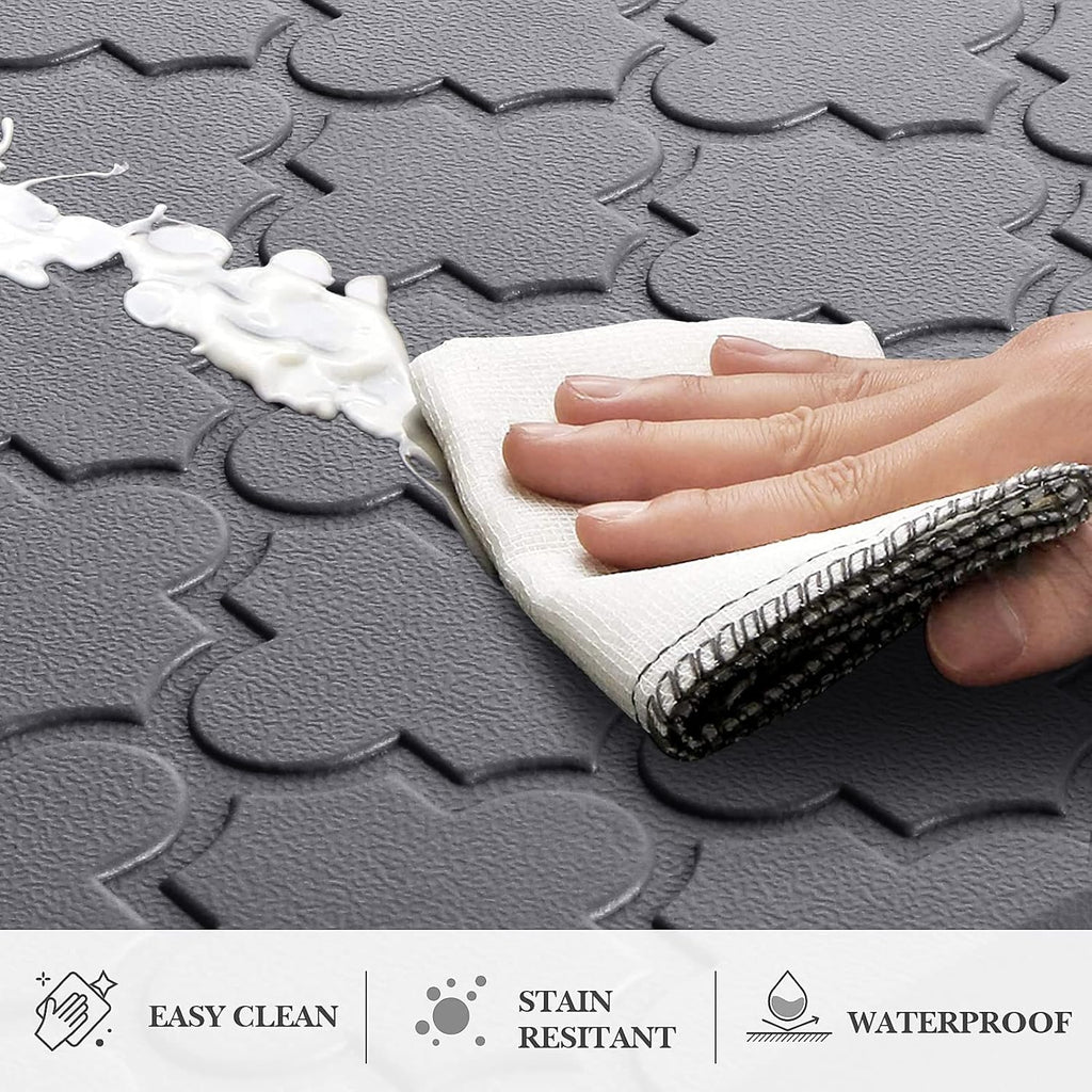 Kitchen Mat 2 PCS Cushioned Anti-Fatigue Floor Mat Standing Mat | 0.47" Thick Cushioned Memory Foam, Water Resistant