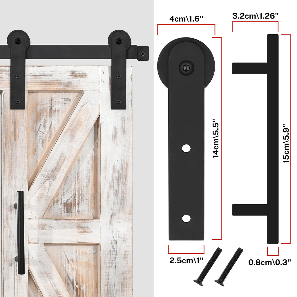 Farmhouse Barn Door Mirror - 37" x 26" Wall Mirror Rustic White