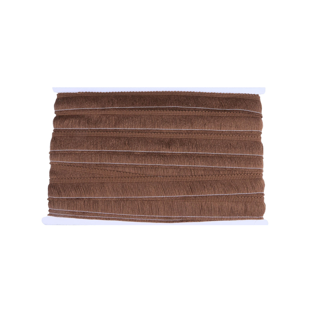 1 Inch Chainette Fringe Fabric Trim Brush Fringe Trim,Coffee - 12M