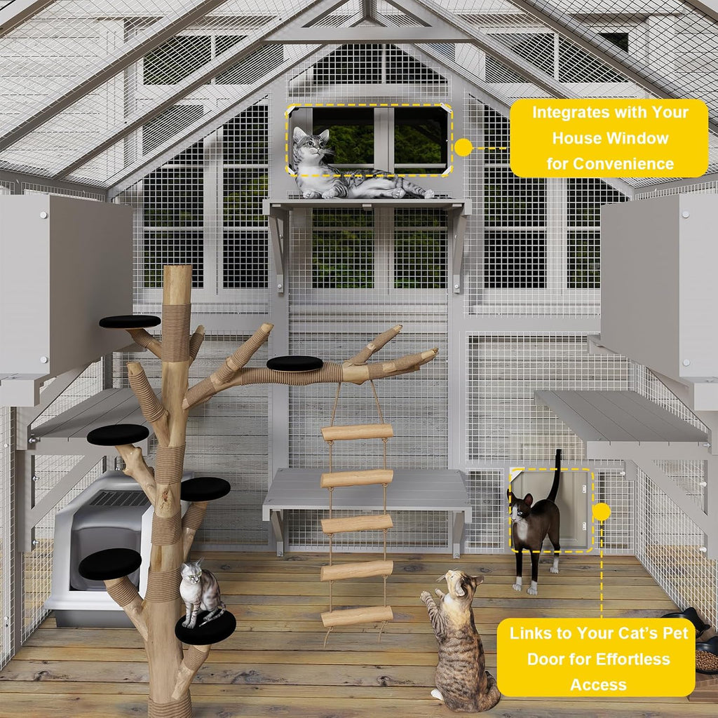 71"H Catio Outdoor Cat Enclosure Large Walk in Cat Patio for Cat