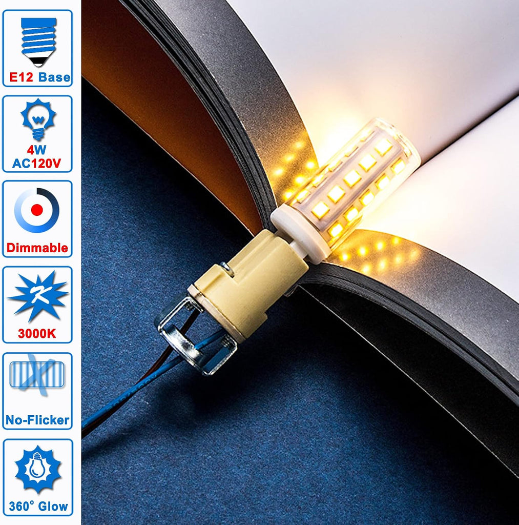 Dimmable E12 C7 Led Light Bulbs 4W, Kx-2000 25W-40 Watt Equivalent