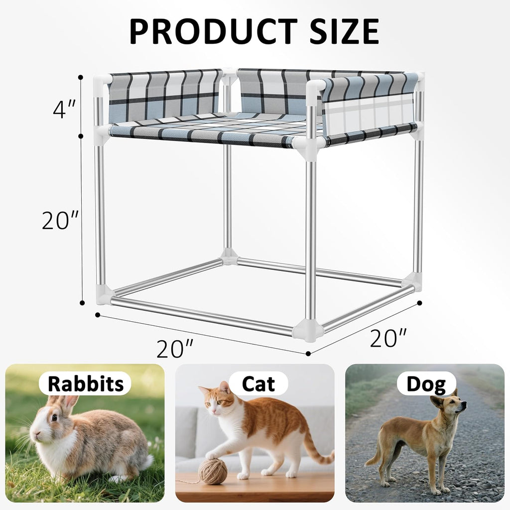 Bedside Cosleeper Dog Bed with Guardrail, 3-Fence Height Elevated Bed Dog
