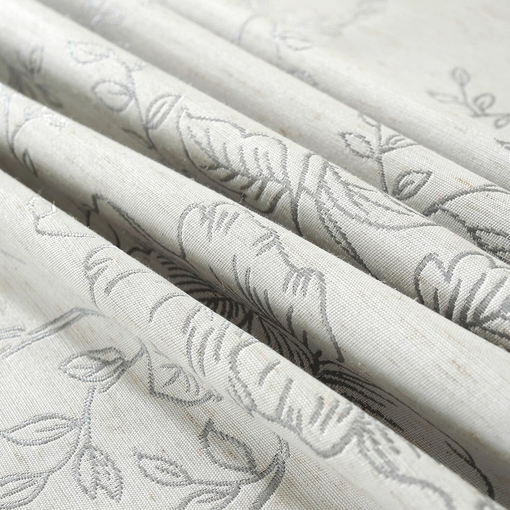 Premium Vintage Farmhouse Damask Floral 52 x 70 inch Rectangle Table Cloth - Water Resistant Linen Textured Jacquard