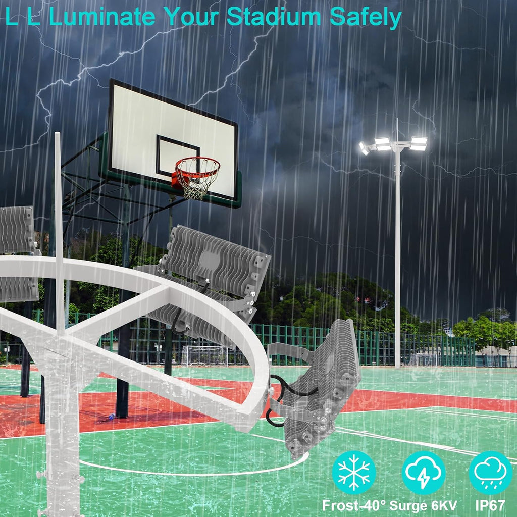 200W LED Flood Lights Outdoor,26000Lumen 6500K Super Bright Stadium Lights,Surge 6KV Outdoor LED Flood Light,IP67