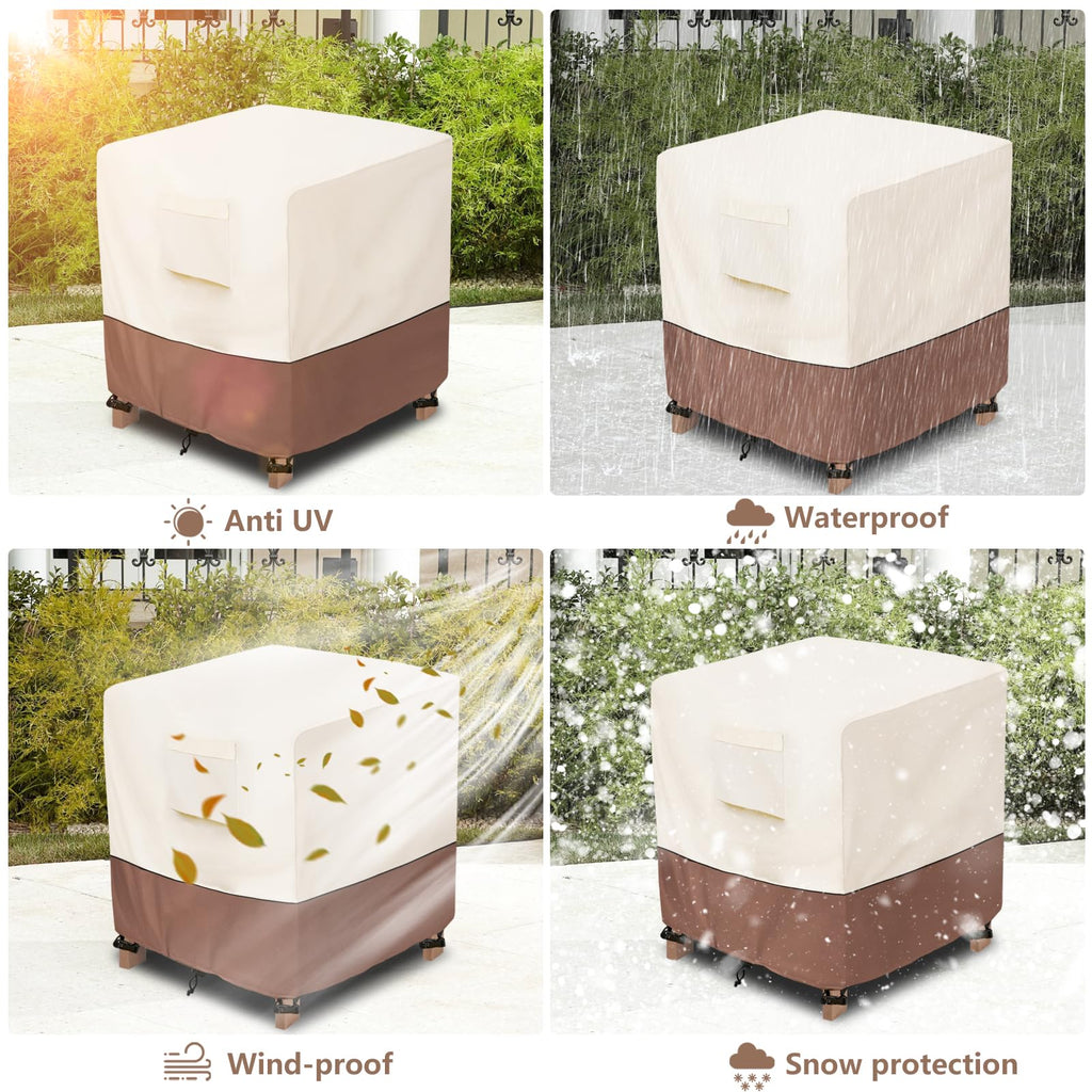 Patio Wicker Side Table Cover, Waterproof Square Patio Small Side Table Cover, Suitable for 3-Piece Outdoor Wicker