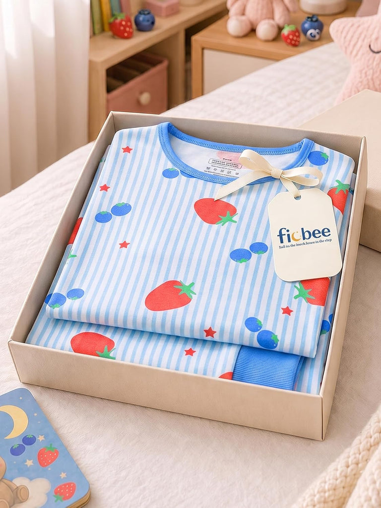 Girl Pajamas Viscose Long Sleeve Sleepwear Snug-Fit Kids Pjs Clothes