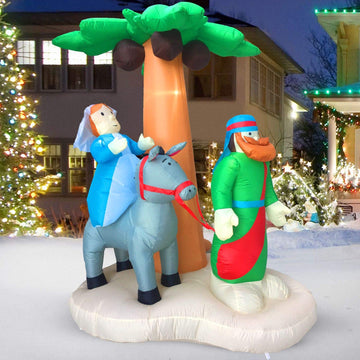 Christmas Messianic Inflatable Outdoor Nativity Figures, Palm Tree 7x5x4 ft