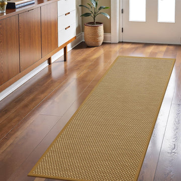 Door Mat 24"x59", Non Slip Washable Hallway Doormats, Light Brown