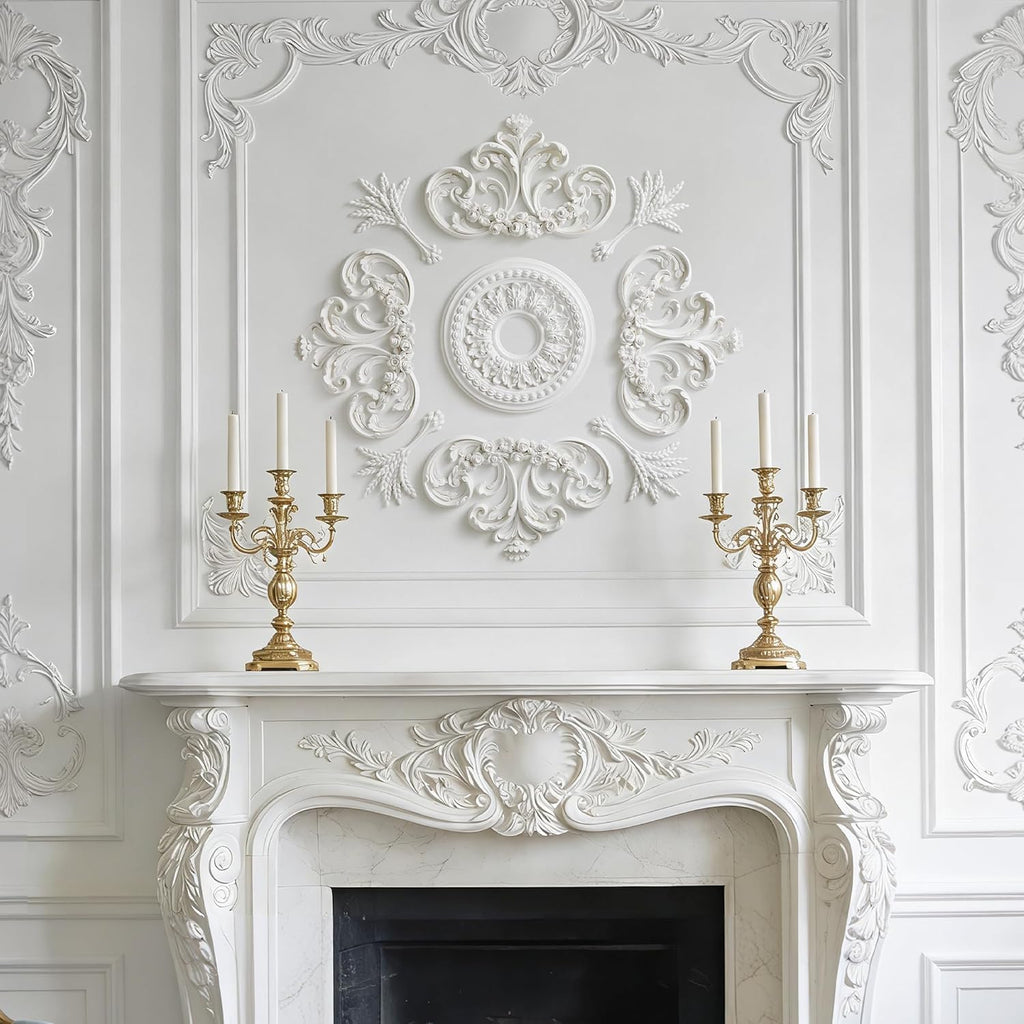 28 Inch Large Ceiling Medallion for Chandelier, French Victorian PU Ceiling Medallion Combination Decorative