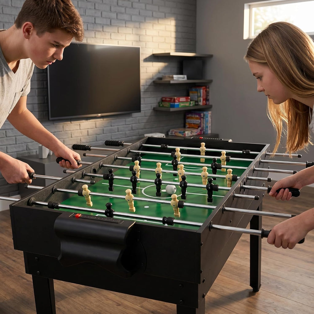 5-in-1 Multi-Game Table - Billiards, Push Hockey, Foosball, Ping Pong, and Basketball, Game Table Combo for Home Game