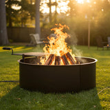 36 Inch Fire Pit Ring with Cooking Grate - Heavy-Duty Steel