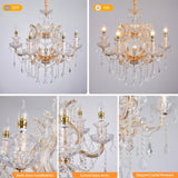 Crystal Chandeliers Light Dining Room_K9 Modern Chandelier Lights for Bedroom - 7 E12 Bulbs Hanging Pendant Lighting Fixtures for Living Room Kitchen Farmhouse Hallway Ceiling Entryway A111-B0F443LL1G