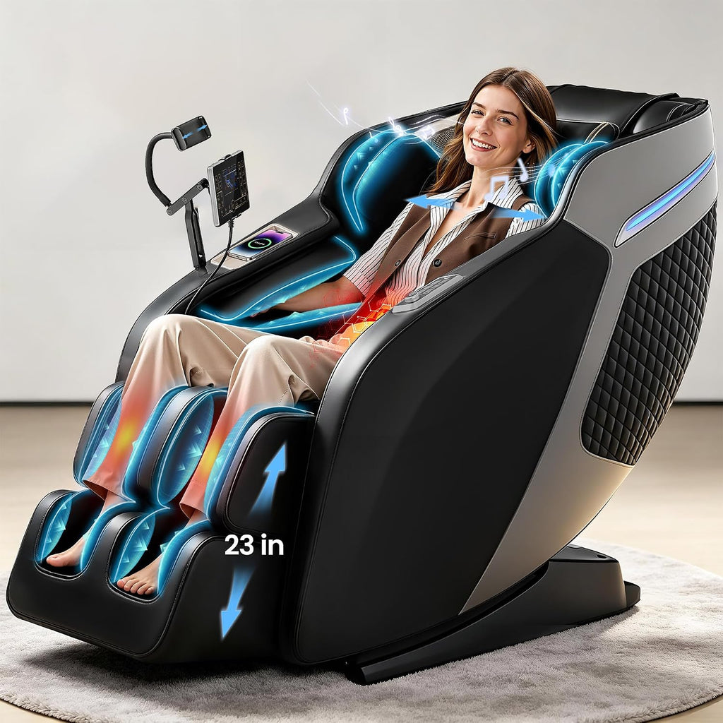4D Massage Chair Full Body, Zero Gravity Recliner with AI Body Scan & SL Track, Air Compression, Heat Therapy, Foot