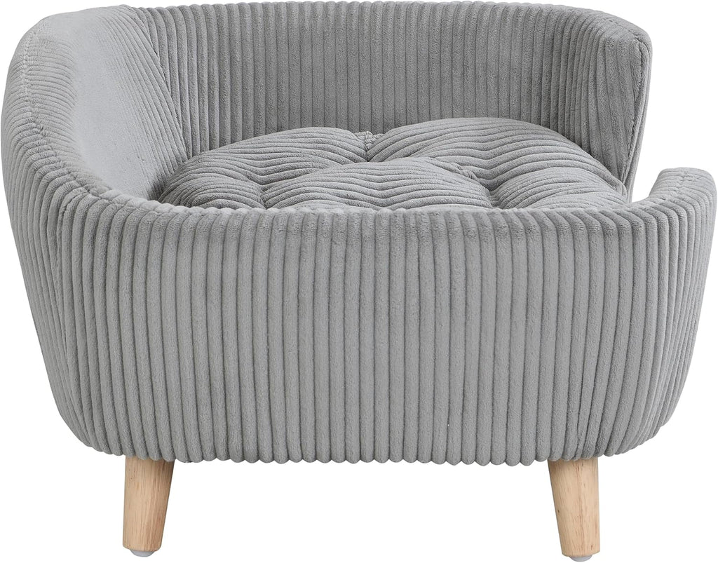 Dog Bed, Mid‐Century Modern Pet Sofa Dog Bed for Small Dogs 11‐25 Lbs, Raised Dog Bed with Sturdy Birch Wood Legs