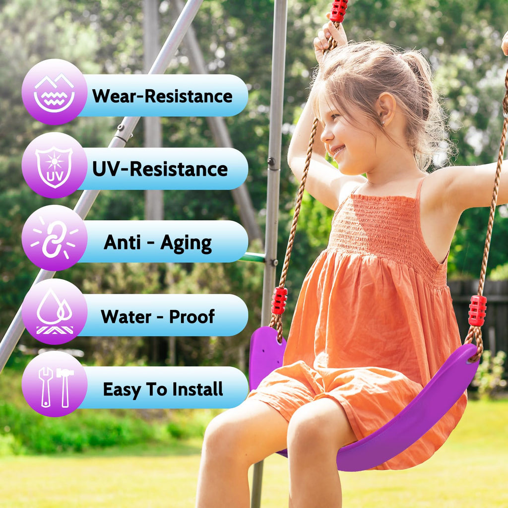 Ninja Warrior Obstacle Course for Kids, 2x56ft Slackline with 12 Accessories, Saucer Swing with 360 Degree Rotating