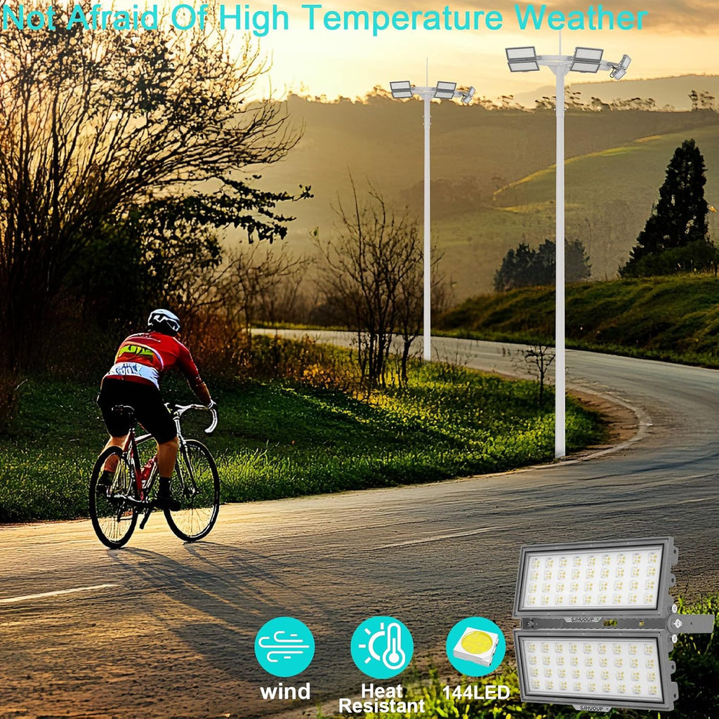 200W LED Flood Lights Outdoor,26000Lumen 6500K Super Bright Stadium Lights,Surge 6KV Outdoor LED Flood Light,IP67