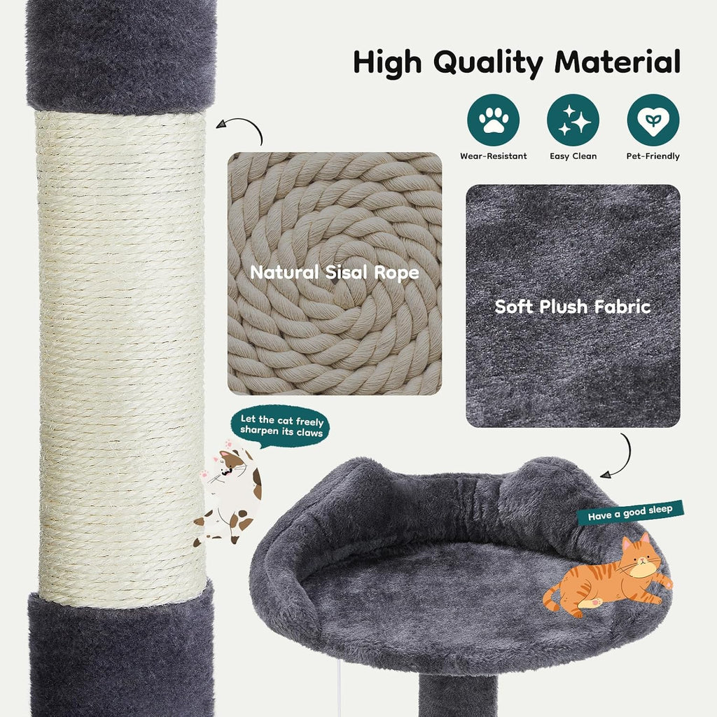 54 Inch Cat Tree Tower with Scratching Posts