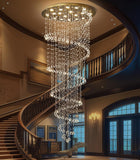W40 x H118 Inches Crystal Glam Chandelier Long Light Chandeliers with Dimmable Light Bulbs Gold High Ceiling Pendant Light Fixtures for Foyer Entryway Living Room Stair Large A100-B0F1FP2FWP