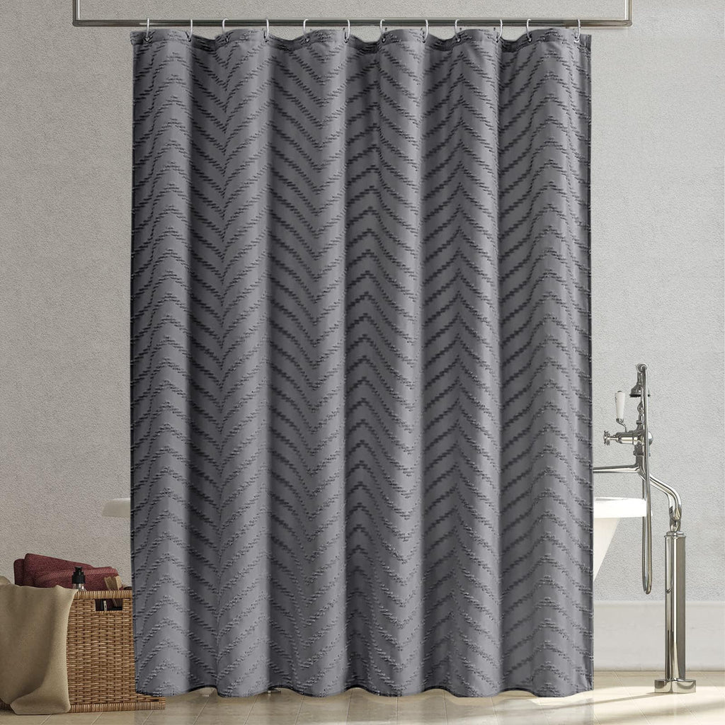 Grey Boho Fabric Shower Curtain 72 x 84 Inches