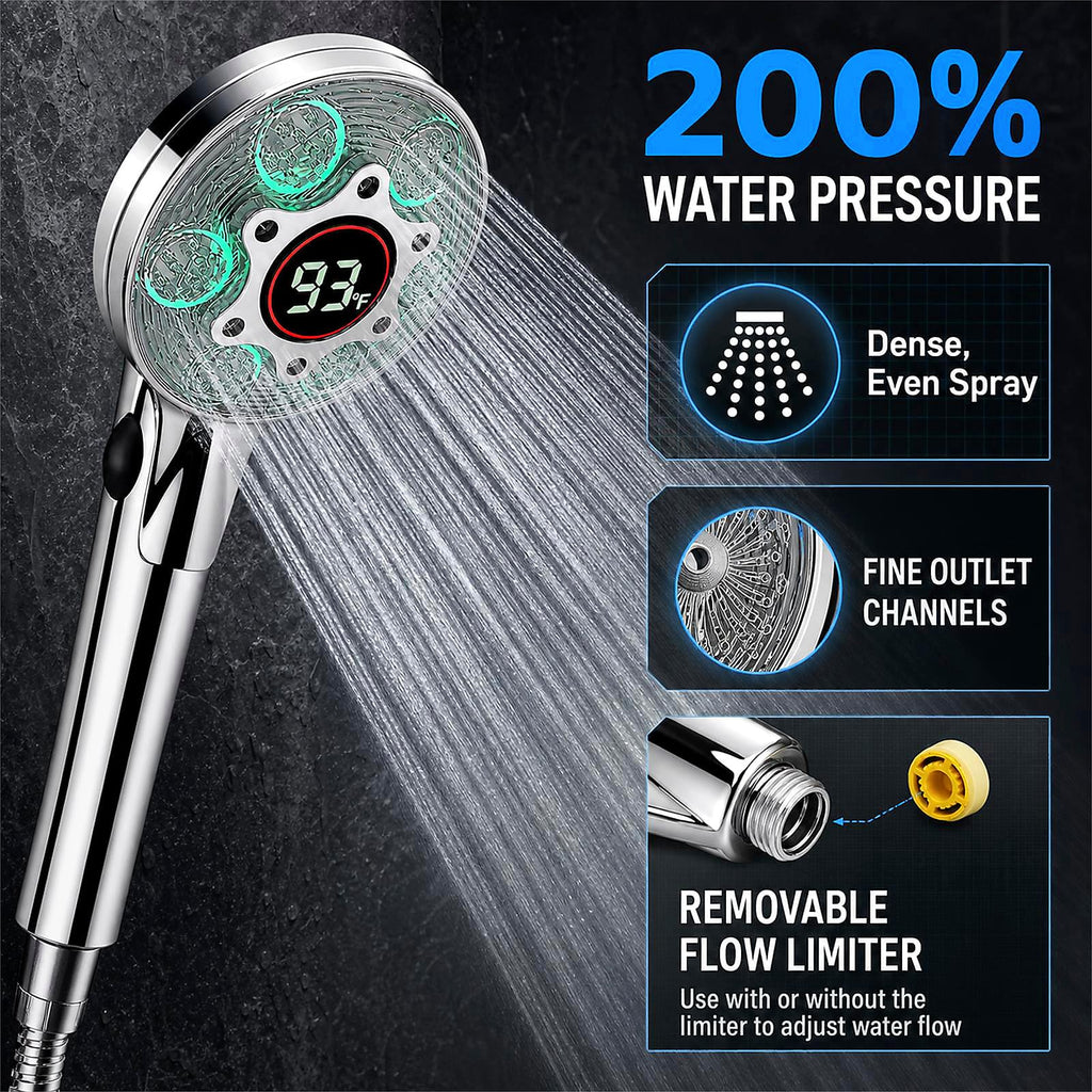 LED Shower Head with Handheld, Color Changing