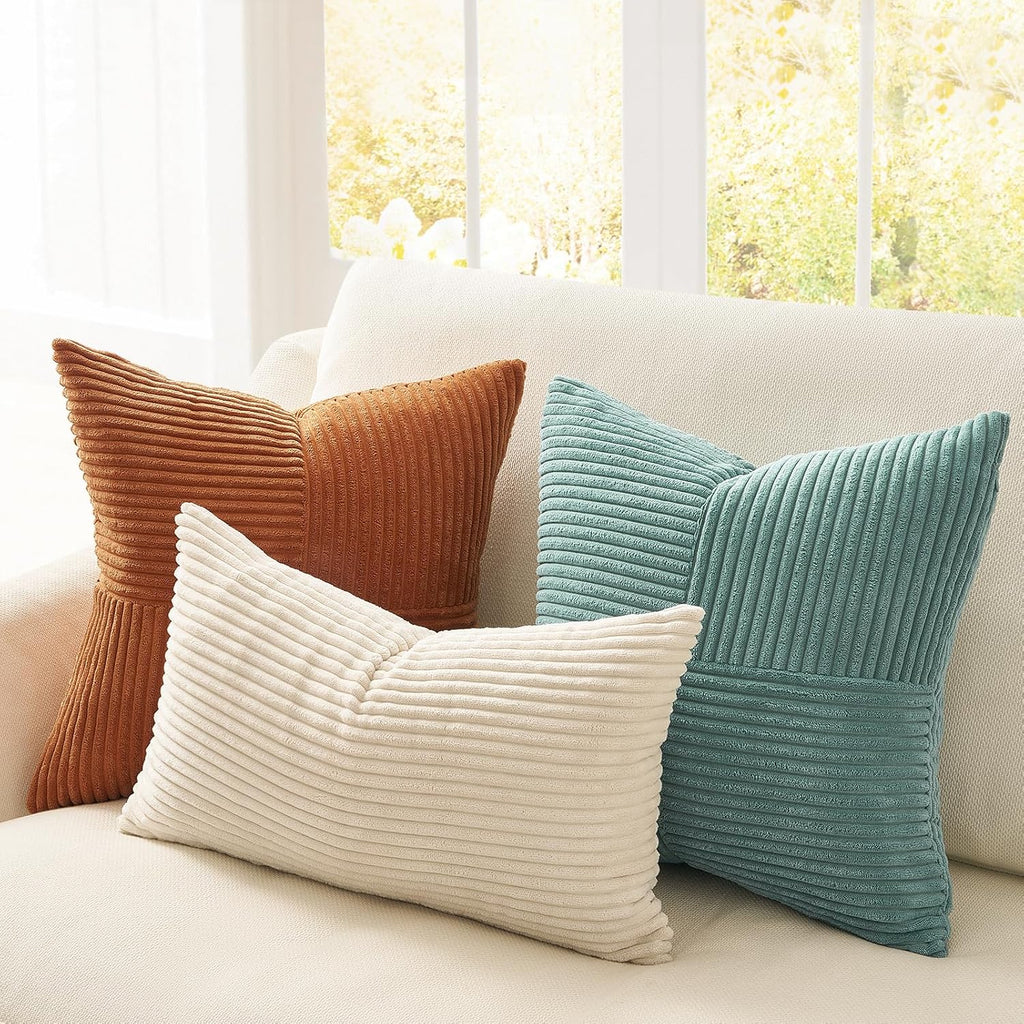 Fall Pillow Covers Set of 4,Soft and Cozy Velvet Blue Throw Pillow Covers,Mix and Match