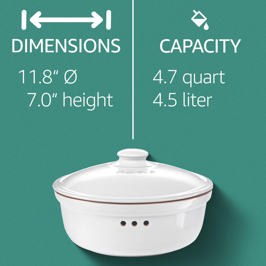 Round Ceramic | Ideal for Bread Storage, Fruits, Vegetables - Ø 11.8 Inch (30.0 cm)