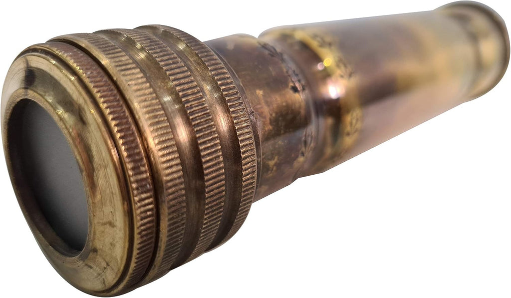 Handmade Vintage Brass Kaleidoscope - Antique Style Engraved Collectible for Desk Display - Unique Steampunk Gift &
