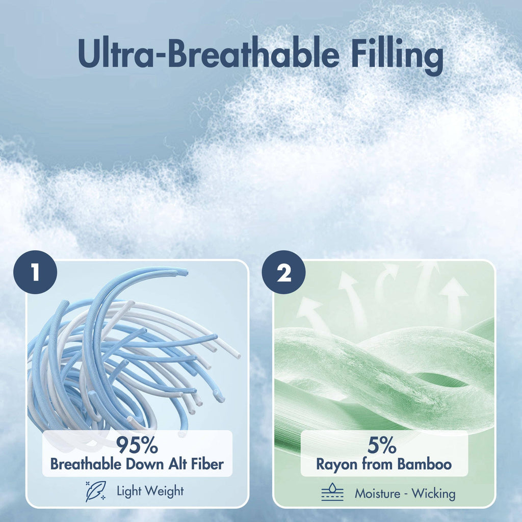 Breathable Cooling Comforter King, Grey, 106x90