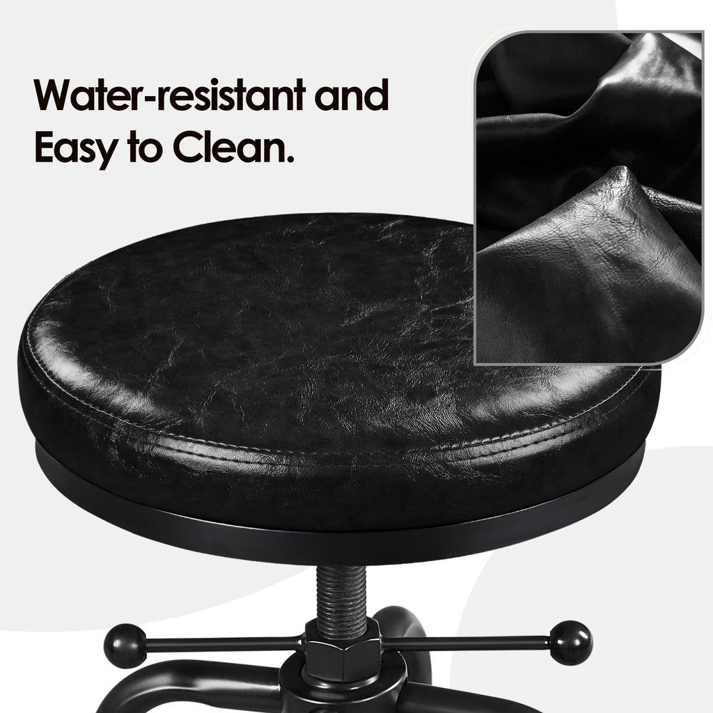 Adjustable Bar Stool 21.5-28 Inch Metal Kitchen Stool Black, 6PCs