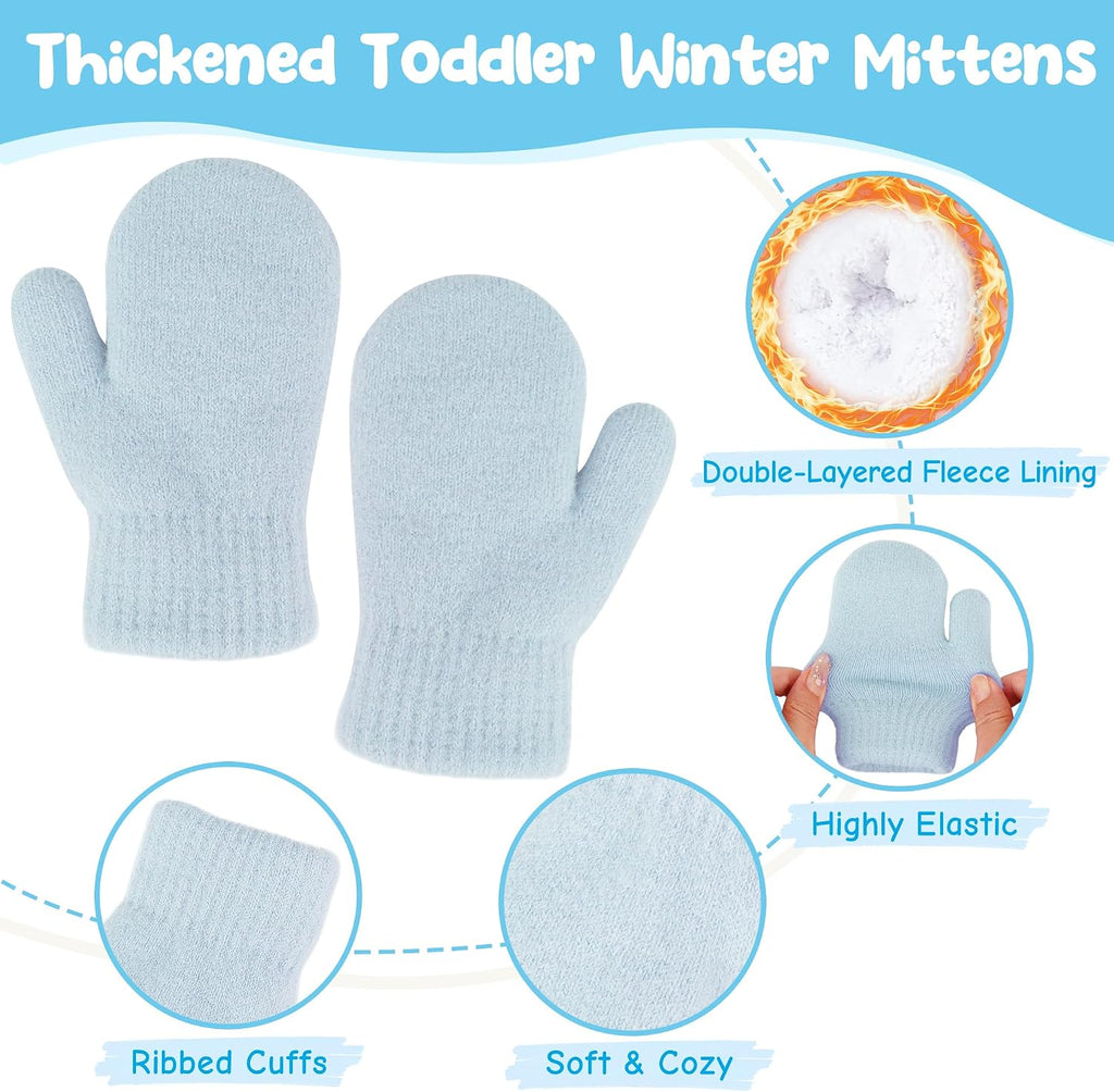 Toddler Hat and Glove Set Beanie Hats Baby Mittens for Aged 0-4 Girls Boys