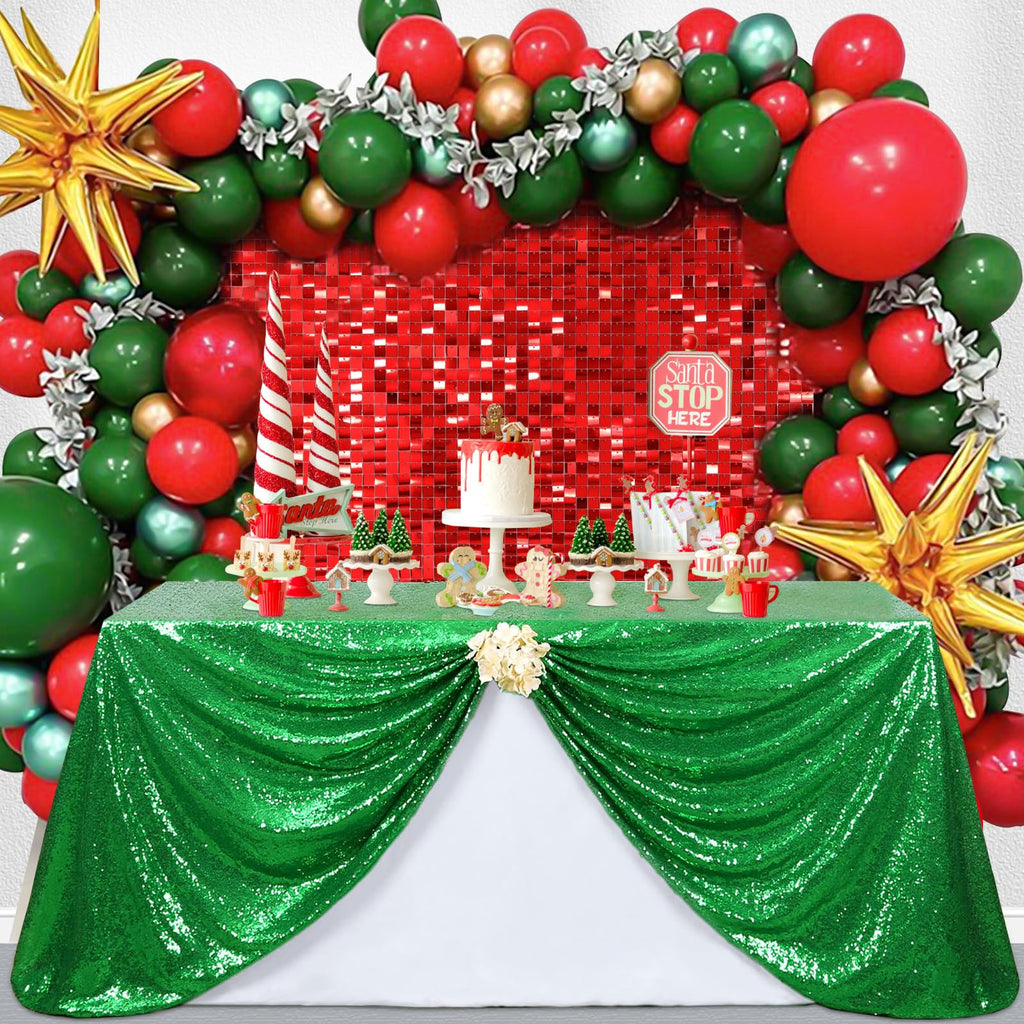 Green Sequin Tablecloths St. Patrick's Day Holiday Christmas Decorations