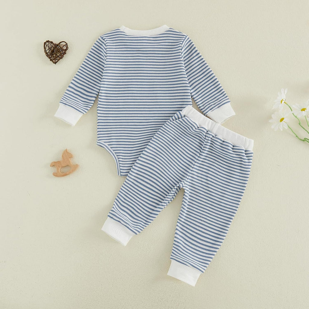 Newborn Baby Boy Fall Clothes Waffle 3 6 12 Winter Outfit