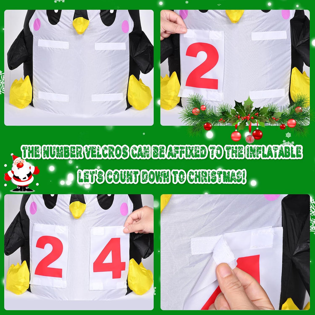 10 Ft Christmas Inflatables Outdoor Decorations Countdown Xmas Blow Up Yard Decorations, Reindeer Santa Inflatables