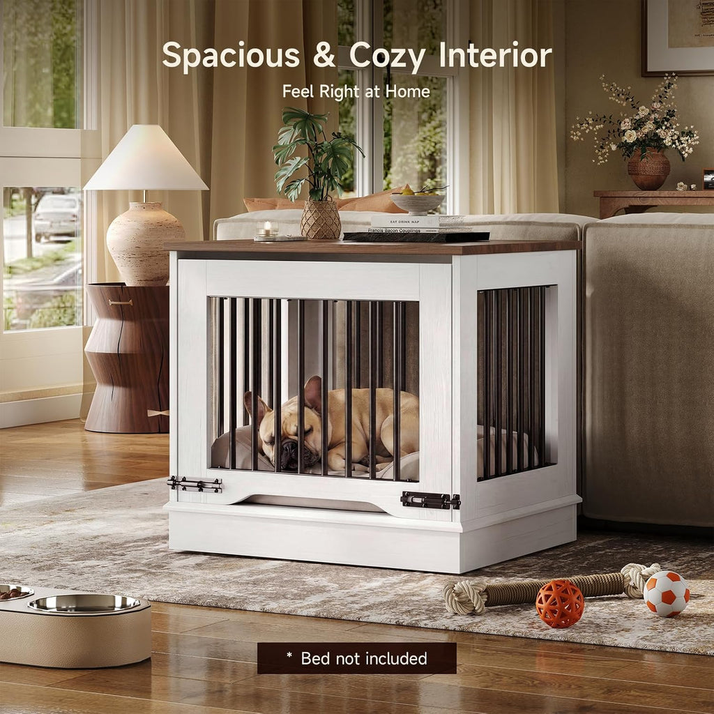 27 Inch Flip-Up Door Dog Crate Furniture for Small Dogs