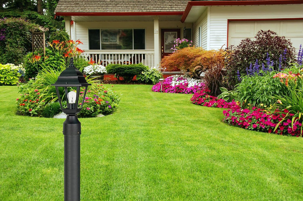 Outdoor Post Lantern, 14 x 6 Inches, 60 Watts/120 Volts (Black)