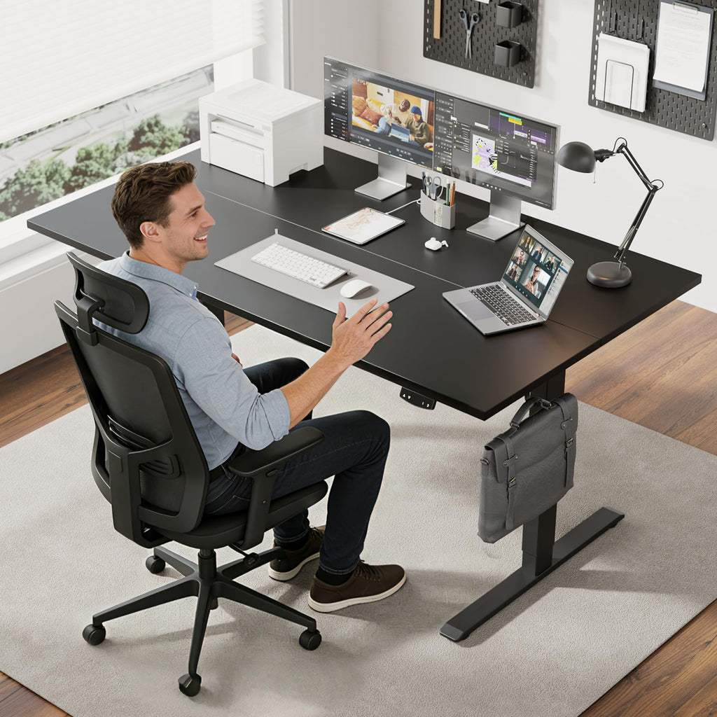 63*28 Inch Height Adjustable Electric Standing Desk, Black