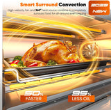 Bravo Pro Convection Air Fryer Toaster Oven Combo, 2025 New and Improved, 10-in-1, 50°-450°F Temp Controls, Quick &
