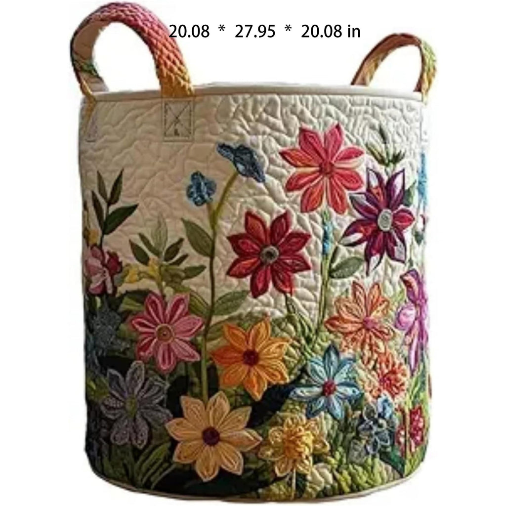 Handles Collapsible Storage Hamper 3D Embossed