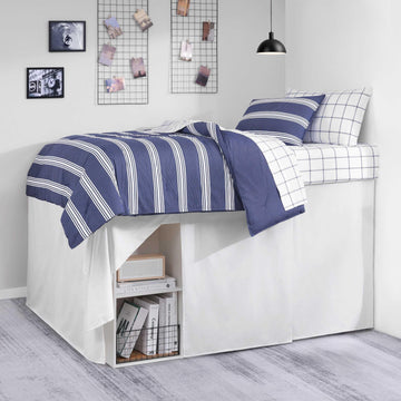 Twin XL Size Cotton Twill Bed Skirt with Split Corners