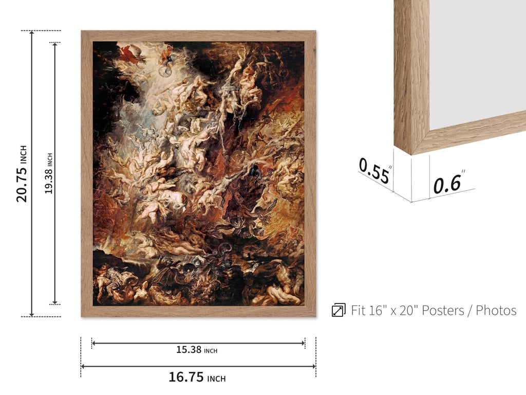 Master Vintage Poster - Retro Baroque Print - Gift for Artist, Friend - Fall of the Damned, Angels, Hell, Heaven