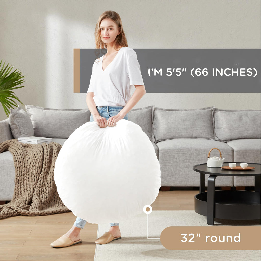 32" Floor Cushions, Large Meditation Pillow Insert for Adults, 2 Pack