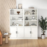 70 Inch Tall Bookcase with Doors, Library Office Bookshelf with Adjustable Shelves