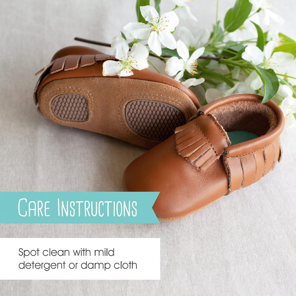 Unisex Baby Leather Moccasins, Slip Resistant, Soft-Sole Stay On Baby Shoes